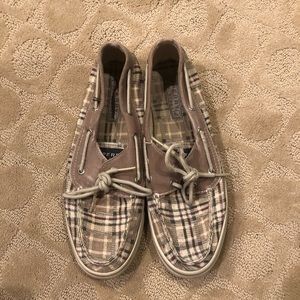 Sperry Topsider plaid loafers